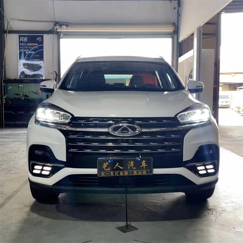 蘇州奇瑞瑞虎七瑞虎八原車燈不亮 昆山天一改車燈帶你看案例